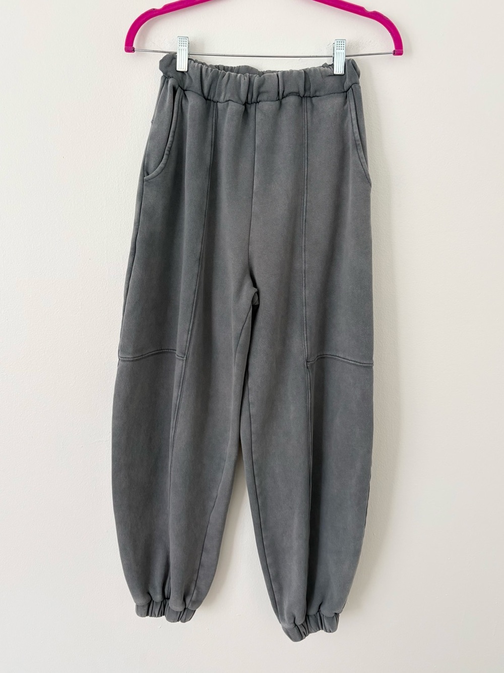 Zara Grey Faded Effect Plush Balloon Silhouette Jogger Style Lounge Pants Small
